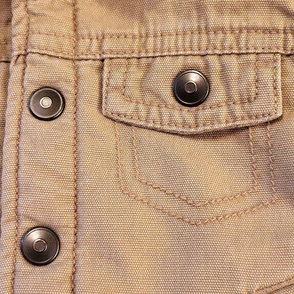 Canvas fleece lined tan baby jacket - Picture 3 of 4